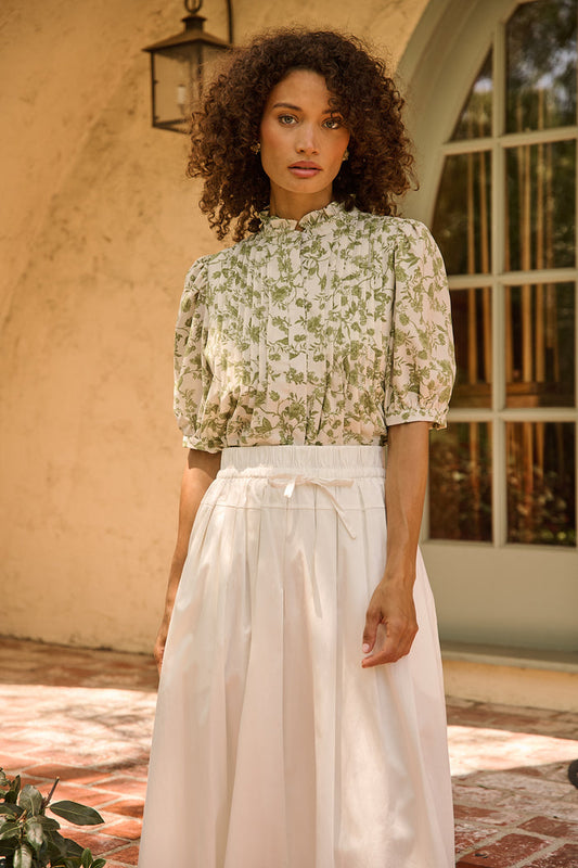 Elysia Pleated Blouse Floral
