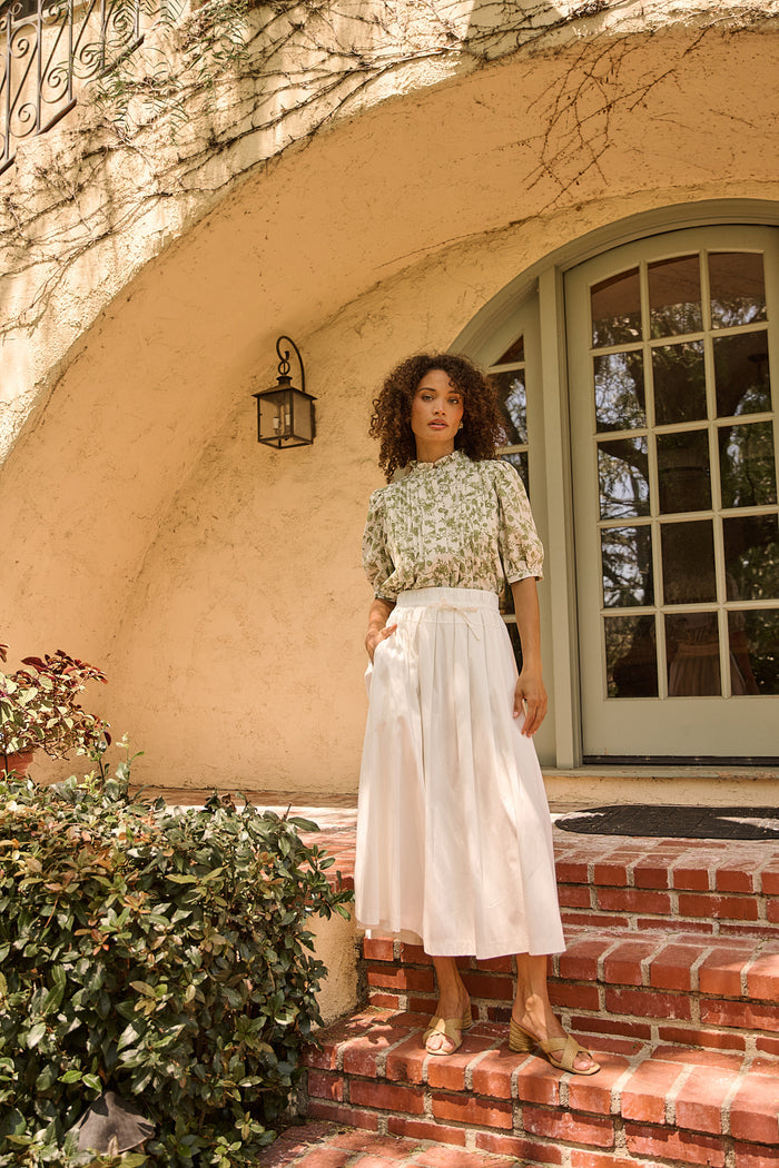 Elysia Pleated Blouse Floral