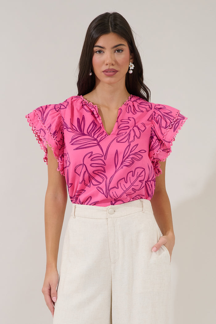 Ema Ruffle Top Dillie Floral
