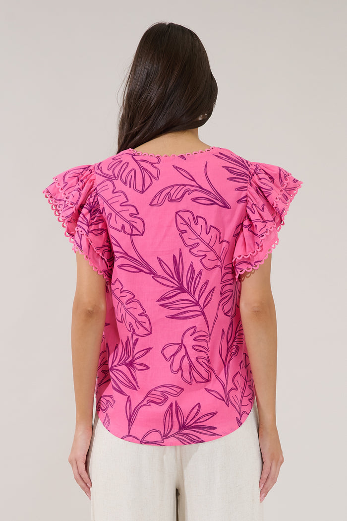 Ema Ruffle Top Dillie Floral