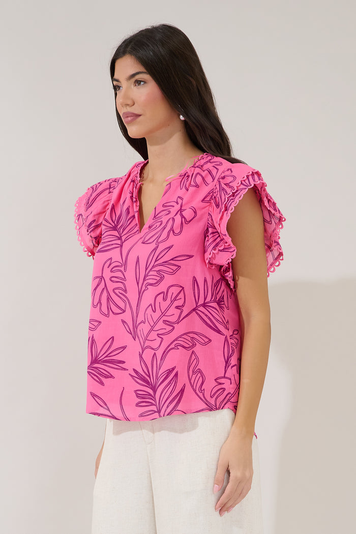 Ema Ruffle Top Dillie Floral