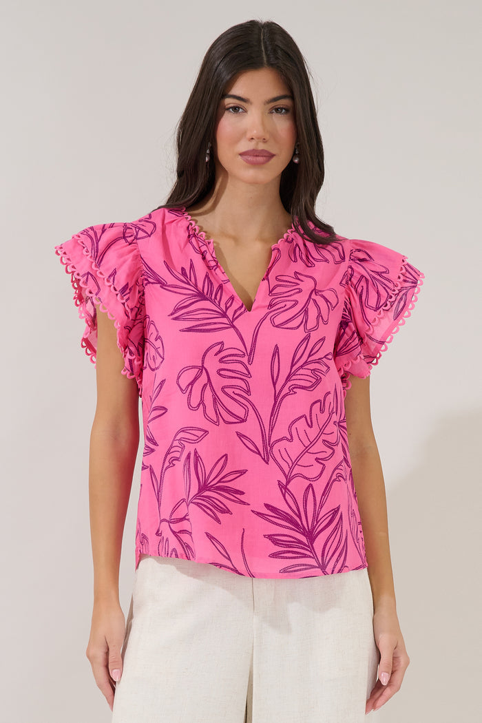Ema Ruffle Top Dillie Floral