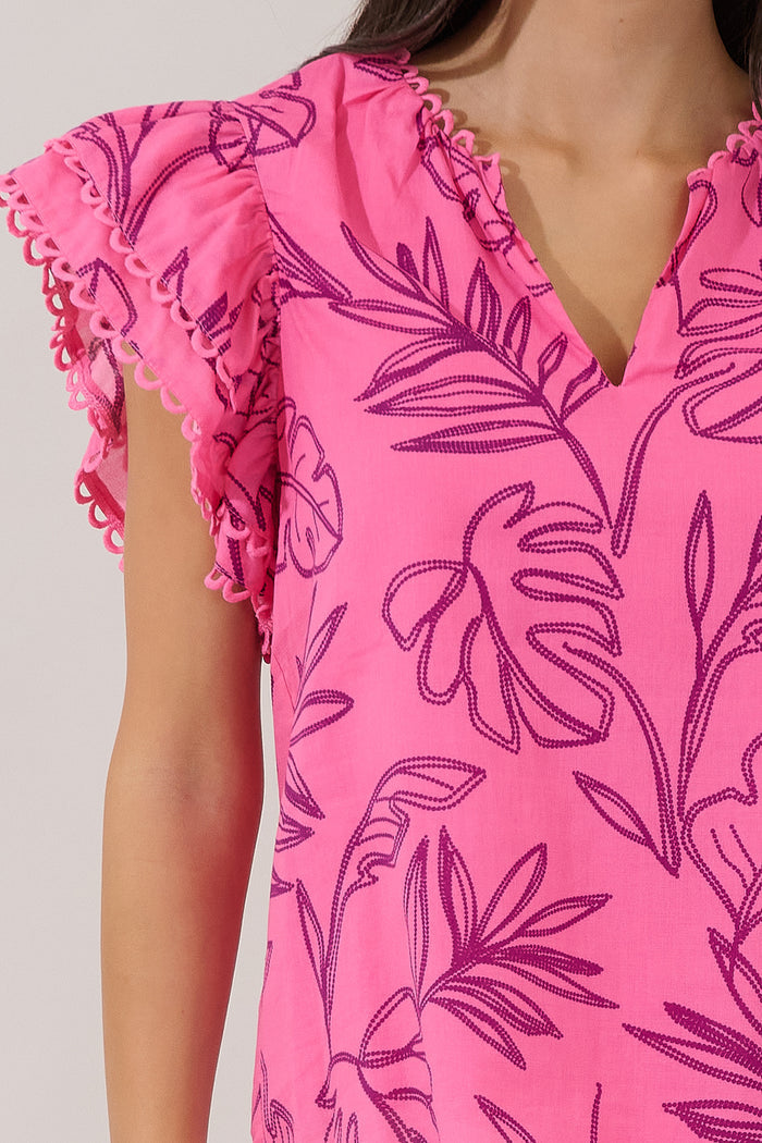 Ema Ruffle Top Dillie Floral