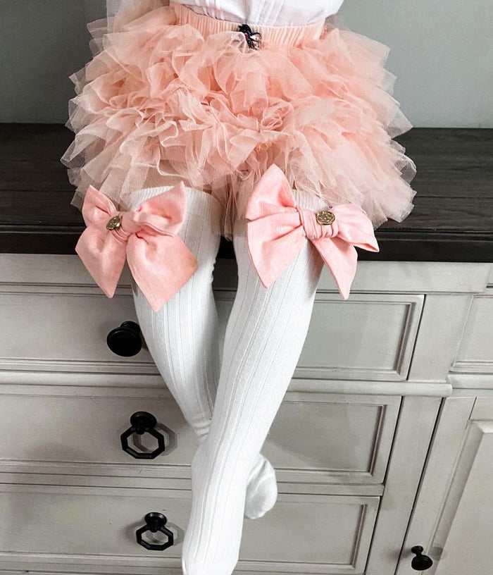 Emma Linen Bow Socks - Petite Maison Kids