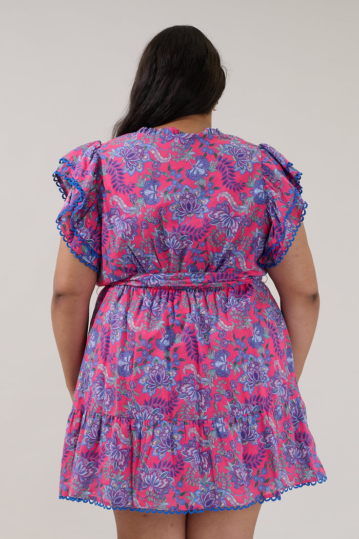Eriny Ruffle Mini Dress Floral Curve