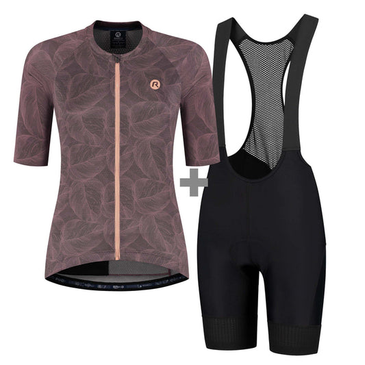 Rogelli dames fietskleding set met fietsshirt en fietsbroek.