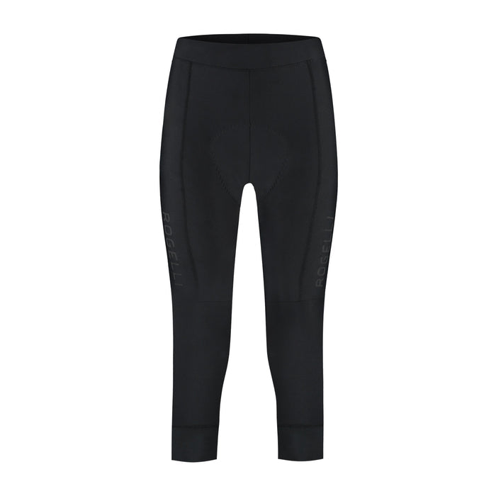Rogelli Essential III driekwart fietsbroek dames zwart voorkant.