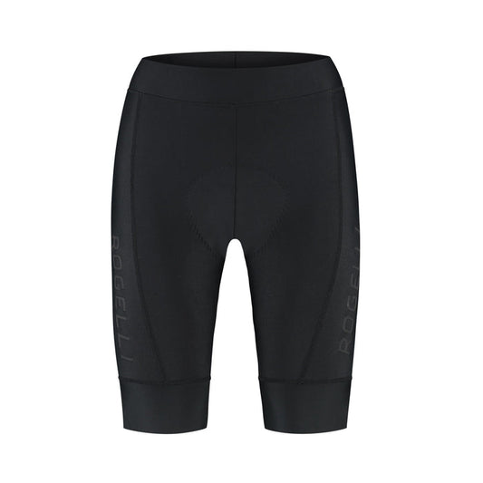 Rogelli Essential III korte fietsbroek zonder bretels dames zwart voorkant.