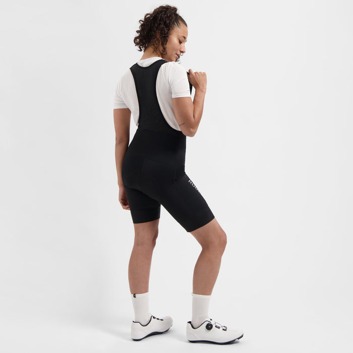 Rogelli Essential III korte fietsbroek dames zwart gedragen achterkant.