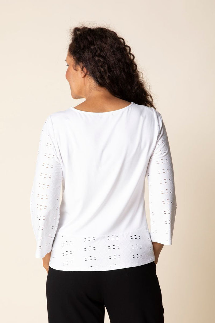 Eyelet Blooms High Line Top - 56936