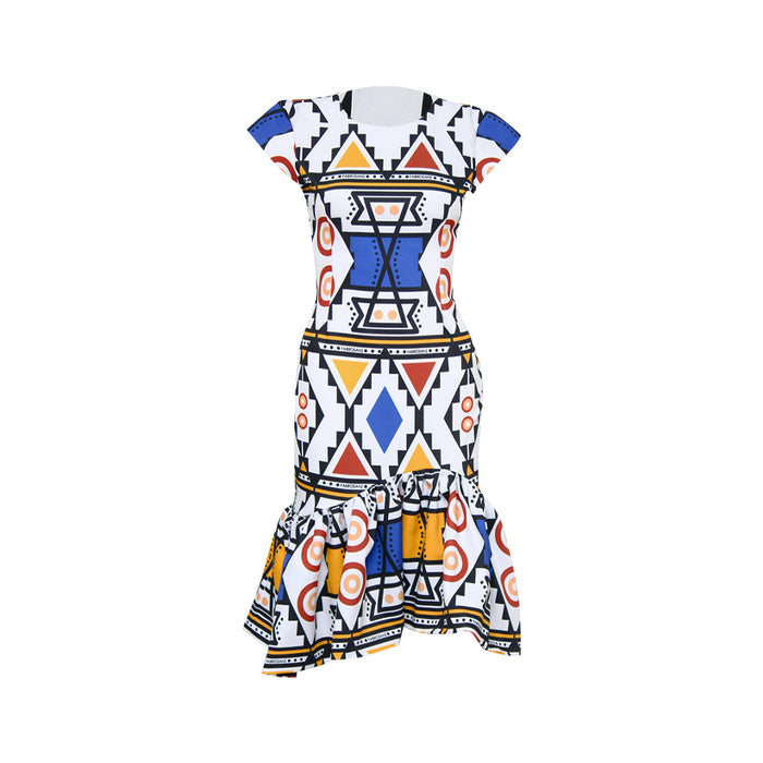 Fabrosanz: Colorful Nguni Print Pencil, Flounce Dress