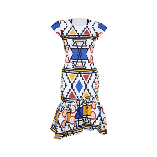 Fabrosanz: Colorful Nguni Print Pencil, Flounce Dress
