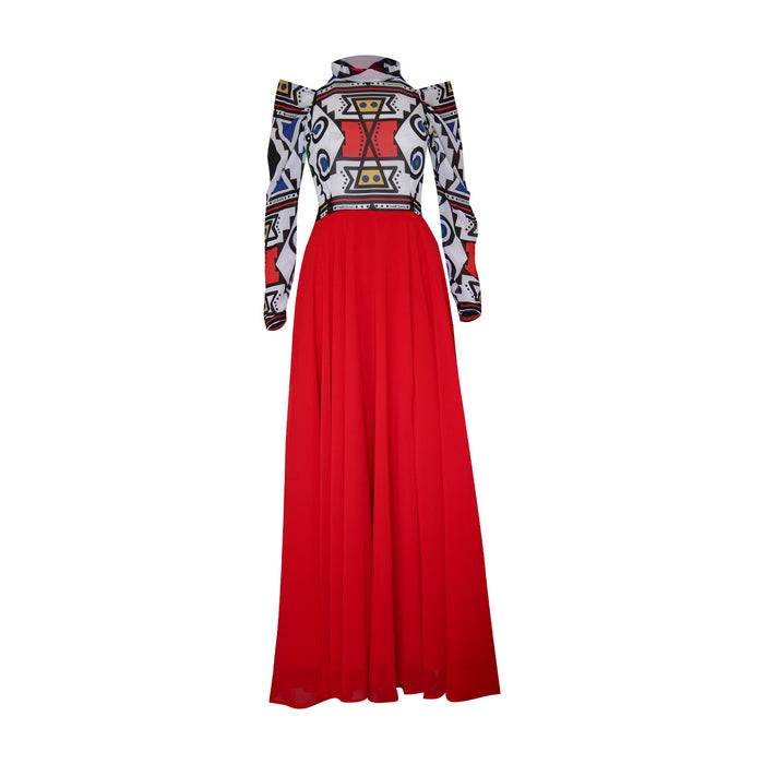 Fabrosanz: Red Nguni Print Maxi Dress