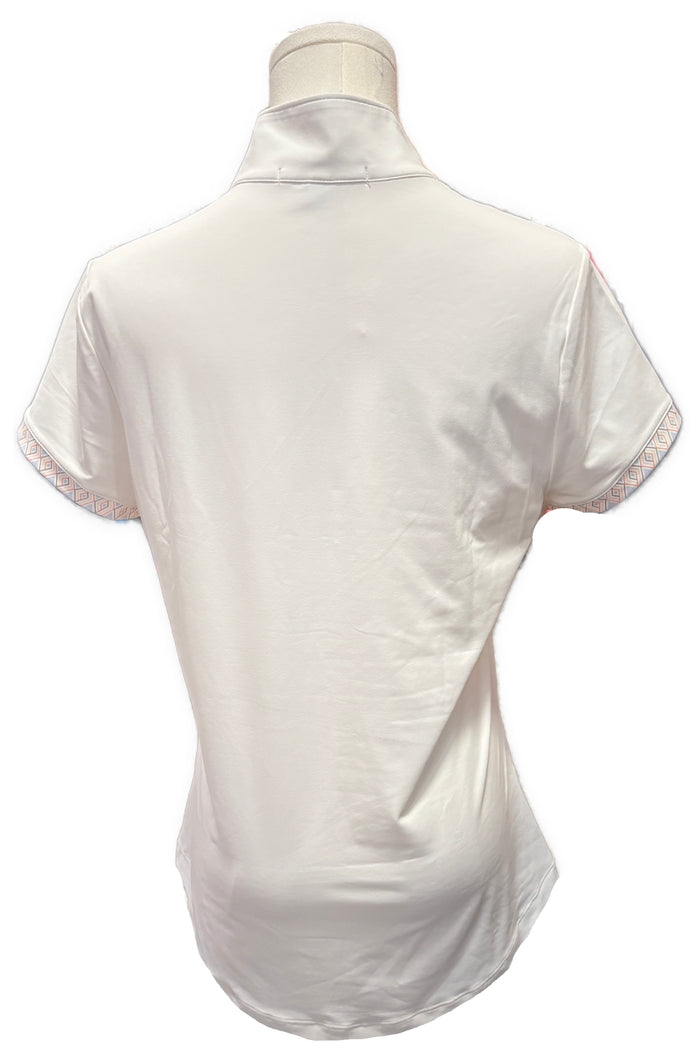 Fairway & Greene White Mock Polo 'Summit Rock' Size M
