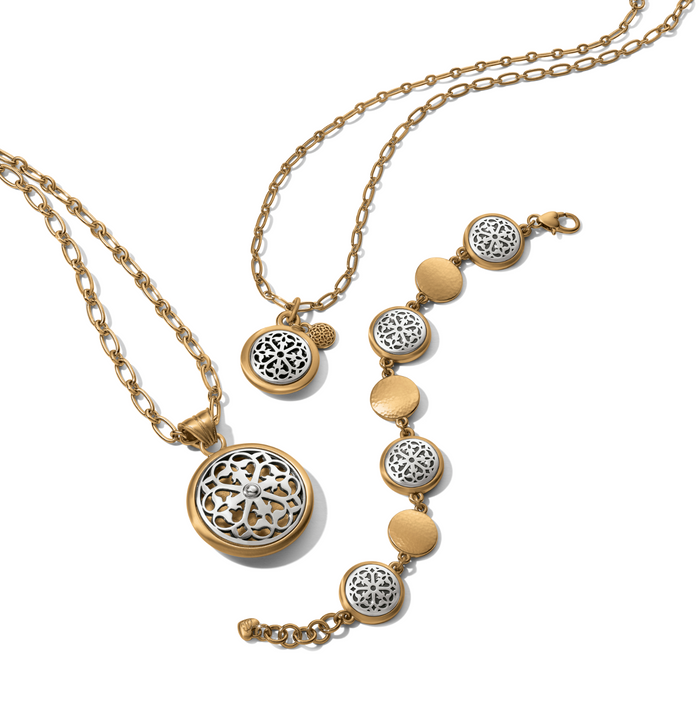 Ferrara Two Tone Luce Large Pendant Necklace