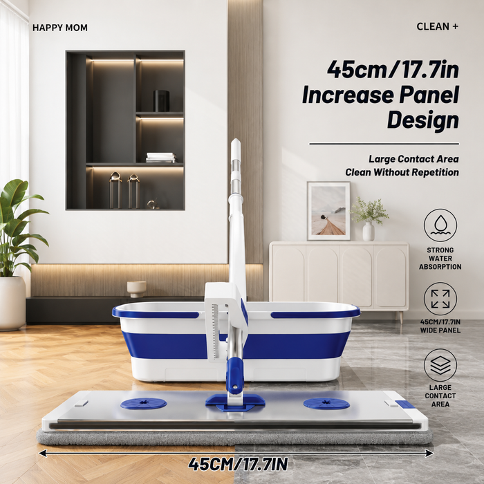 flat squeeze mop aluminum alloy hand free wringing microfiber wet and dry floor cleaning mop