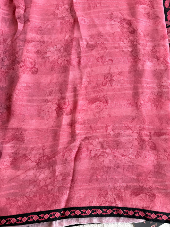 Floral printed georgette saree