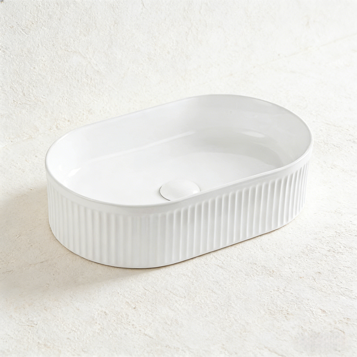 Fluo Ribbed Arch Console Basin 590*370*100mm
