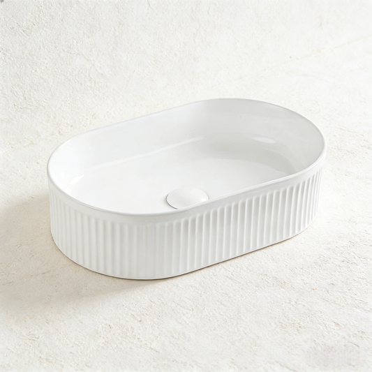 Fluo Ribbed Arch Console Basin 590*370*100mm