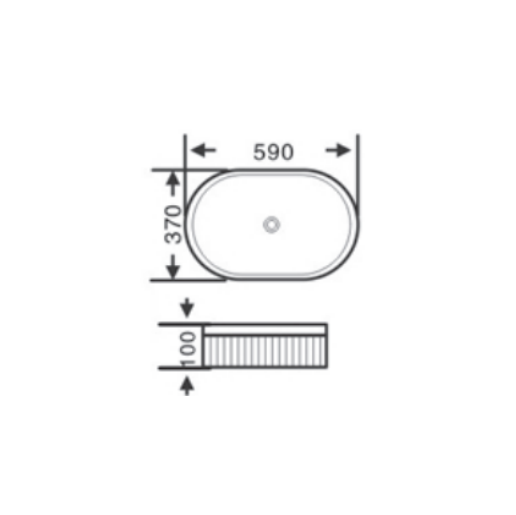 Fluo Ribbed Arch Console Basin 590*370*100mm