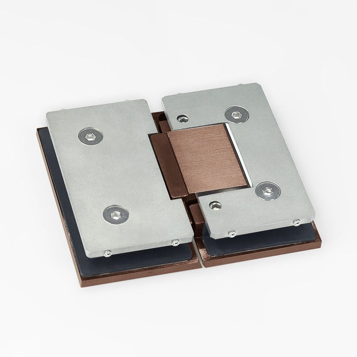 Forge Frameless Shower Hinge Heavy Duty Adjustable Glass to Glass 180 Degrees - NERO Brushed Bronze - Image 2