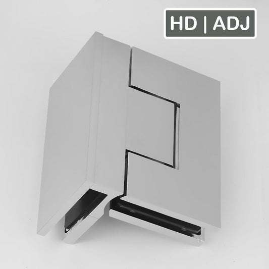 Forge Frameless Shower Hinge Heavy Duty Adjustable Glass to Glass 90 Degrees - Chrome - Image 1