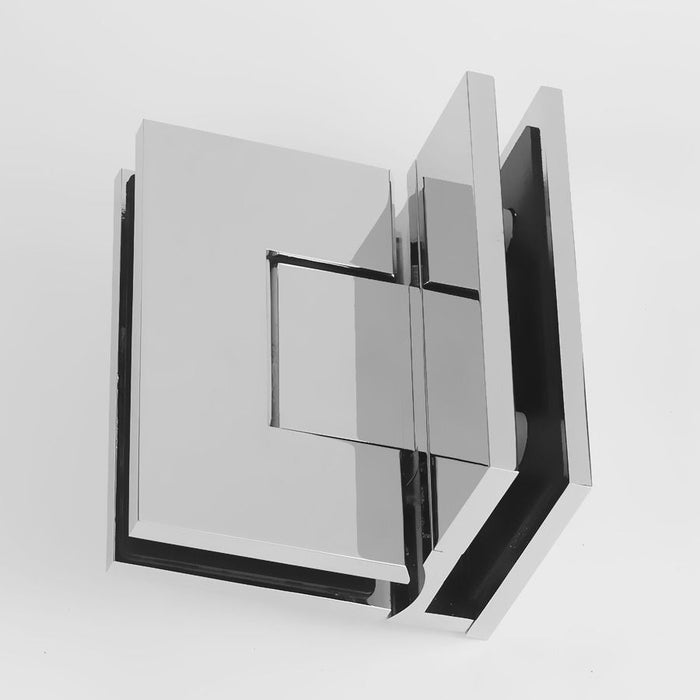 Forge Frameless Shower Hinge Heavy Duty Adjustable Glass to Glass 90 Degrees - Chrome - Image 2