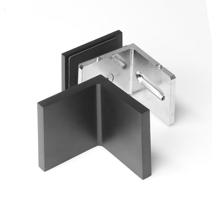 Forge Frameless Shower Screen Bracket Glass to Wall 90 Degrees Adjustable - Black - Image 2