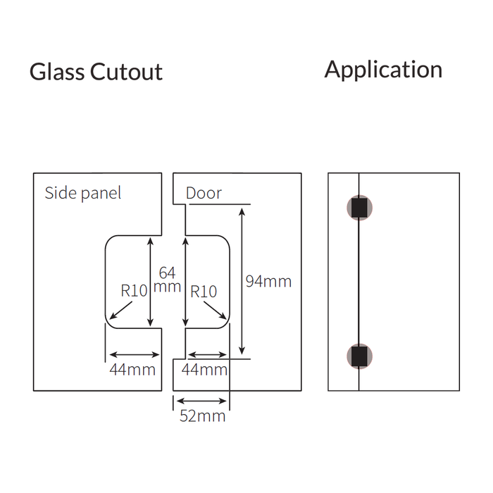 FORGE SHOWER HINGE GLASS TO GLASS 90 Degrees 10mm glass - Image 12