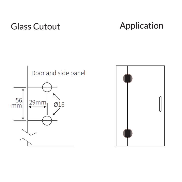 FORGE SHOWER HINGE GLASS TO GLASS BIFOLD 10mm glass - Image 2