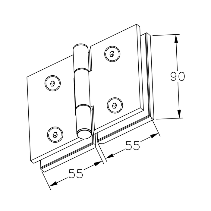 FORGE SHOWER HINGE GLASS TO GLASS BIFOLD 10mm glass - Image 3