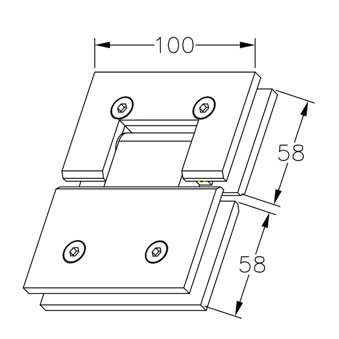 FORGE SHOWER HINGE HEAVY DUTY GLASS TO GLASS 180 Degrees 10mm and 12mm glass glass - Image 12