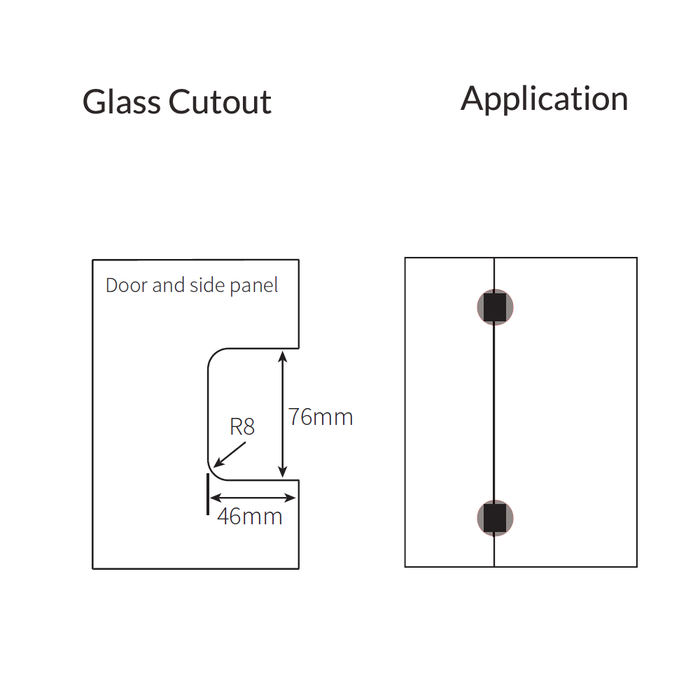 FORGE SHOWER HINGE HEAVY DUTY GLASS TO GLASS 180 Degrees 10mm and 12mm glass glass - Image 13