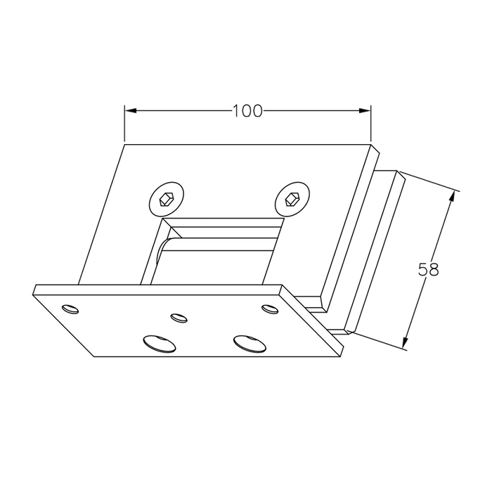 FORGE SHOWER HINGE HEAVY DUTY GLASS TO WALL L-SHAPE 90 Degrees - Image 16