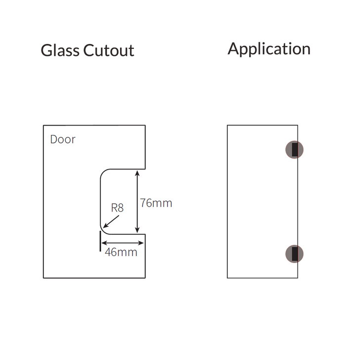 FORGE SHOWER HINGE HEAVY DUTY GLASS TO WALL L-SHAPE 90 Degrees - Image 17