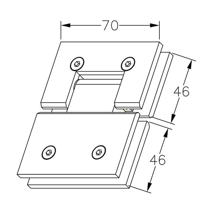 FORGE SHOWER HINGE MICRO GLASS TO GLASS 180 Degrees 6mm and 8mm glass - Image 8