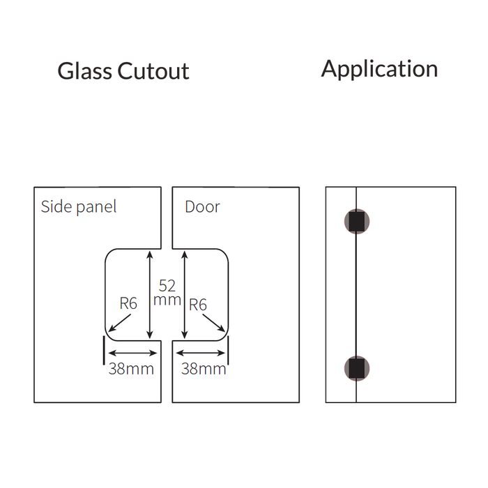FORGE SHOWER HINGE MICRO GLASS TO GLASS 180 Degrees 6mm and 8mm glass - Image 10