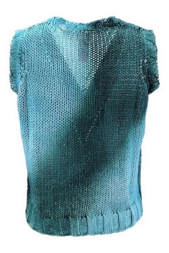 gilet donna in fettuccia vanisè turchese e verde