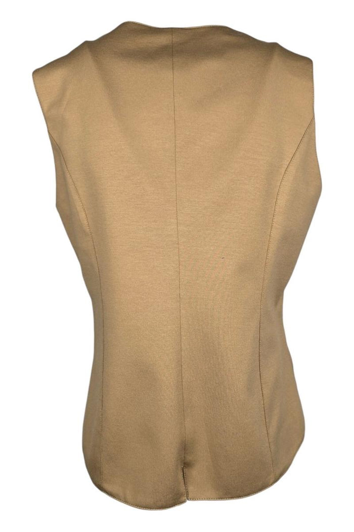 gilet donna in filo di scozia cammello