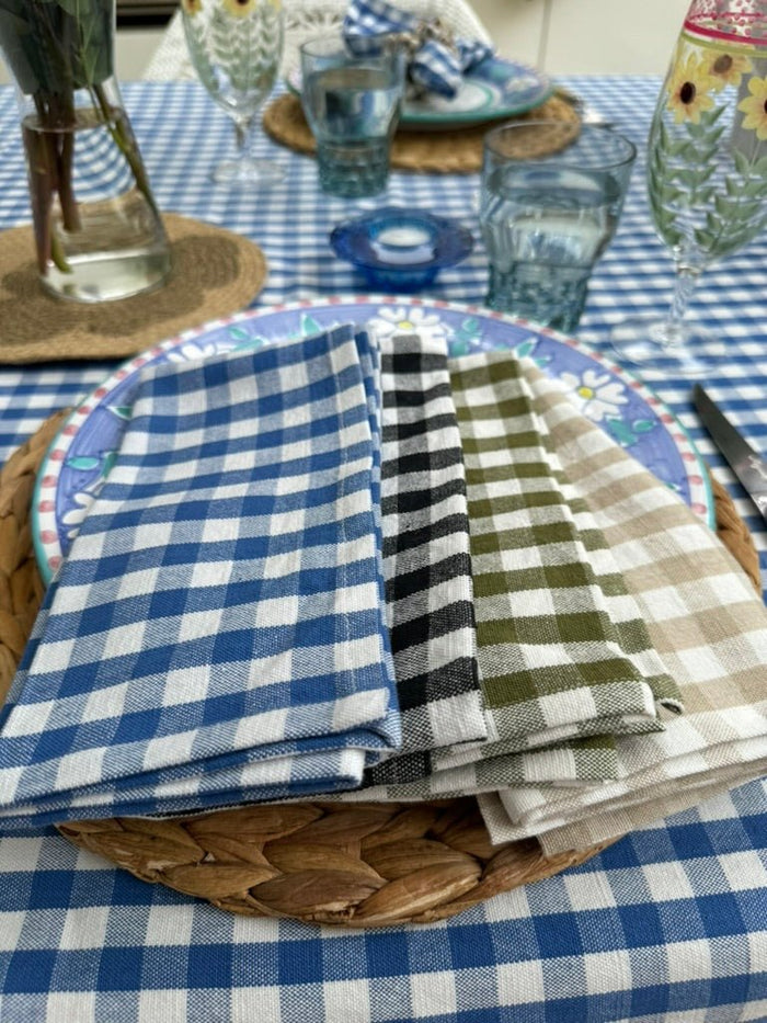 Gingham Cotton Napkins Set of 6 - ANNIE.G
