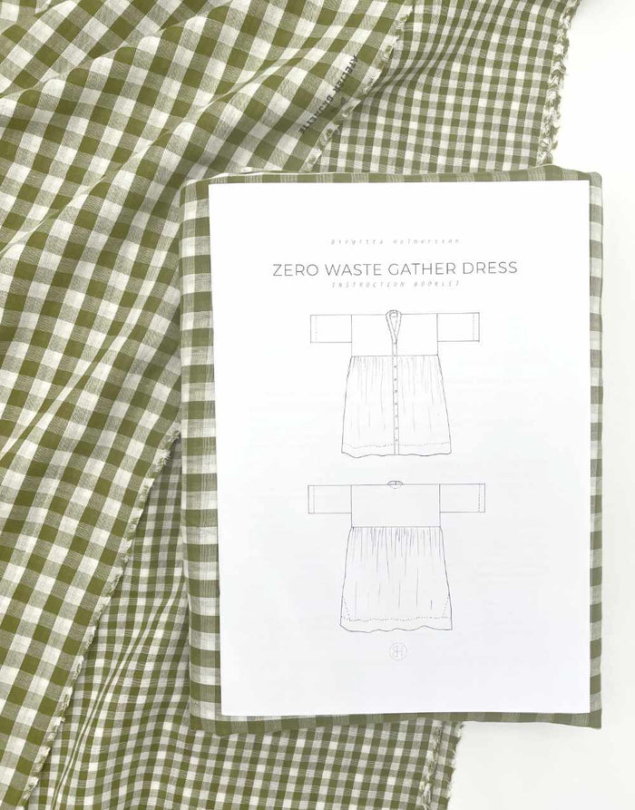 Gingham Zero Waste Gather Dress, Complete Dressmaking Kit