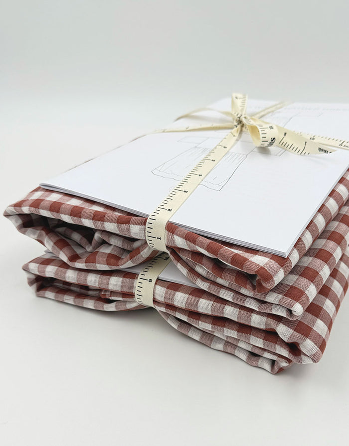 Gingham Zero Waste Gather Dress, Complete Dressmaking Kit