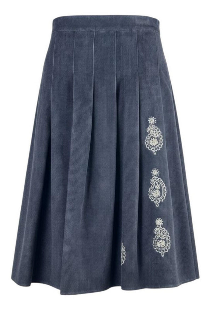 gonna donna lunga in velluto blu