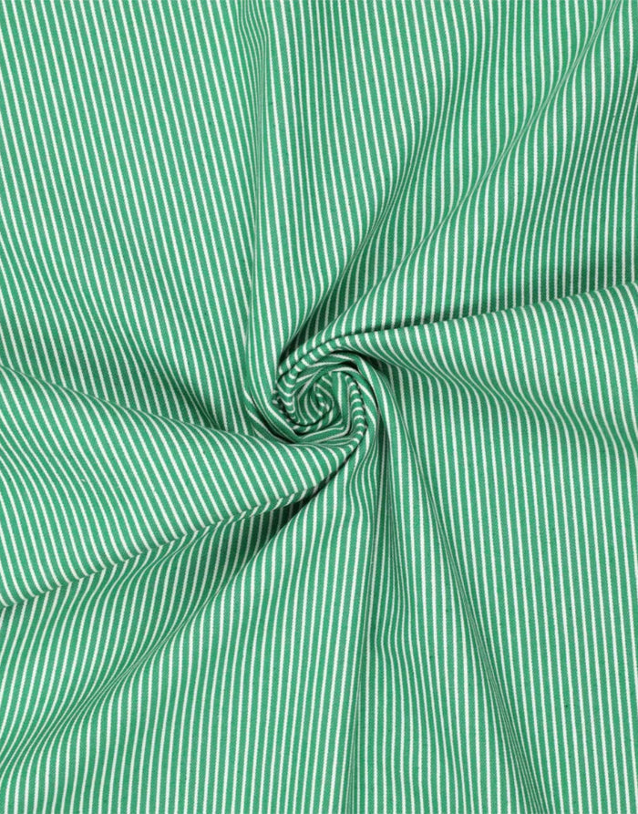 Green Striped Denim Yarn Dyed Fabric