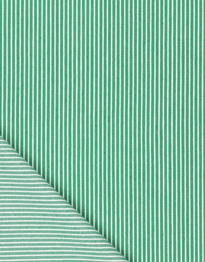 Green Striped Denim Yarn Dyed Fabric
