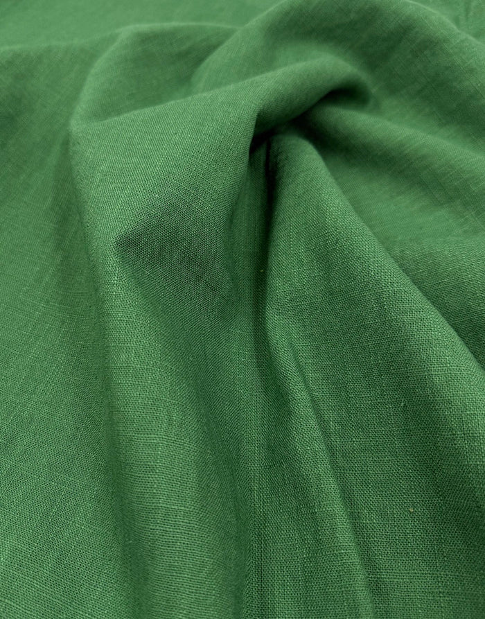 Green Washed Linen Cotton Fabric