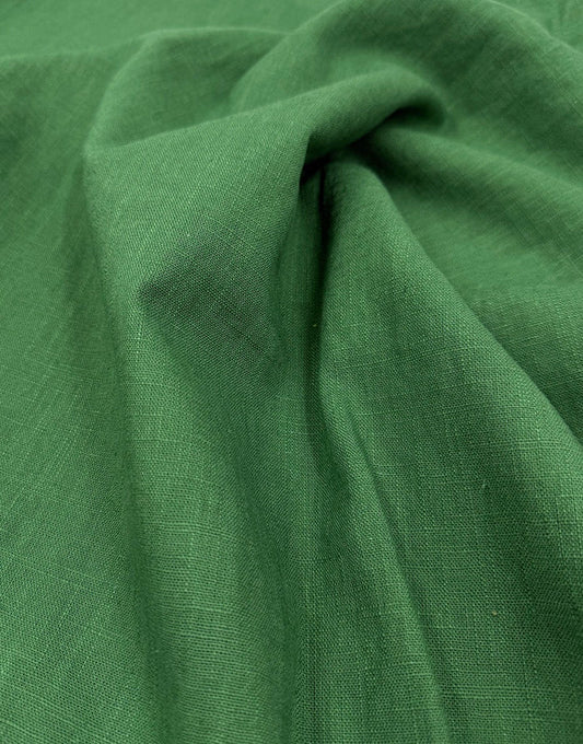 Green Washed Linen Cotton Fabric