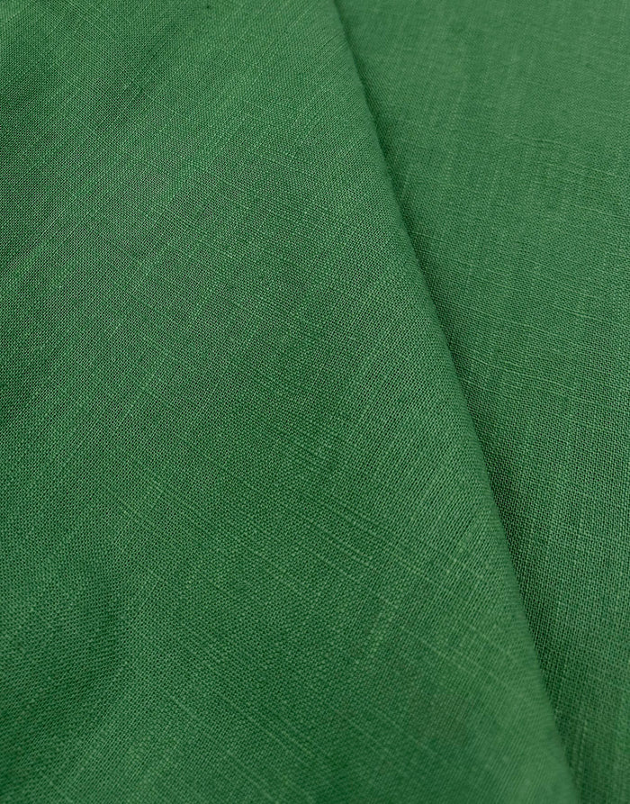 Green Washed Linen Cotton Fabric