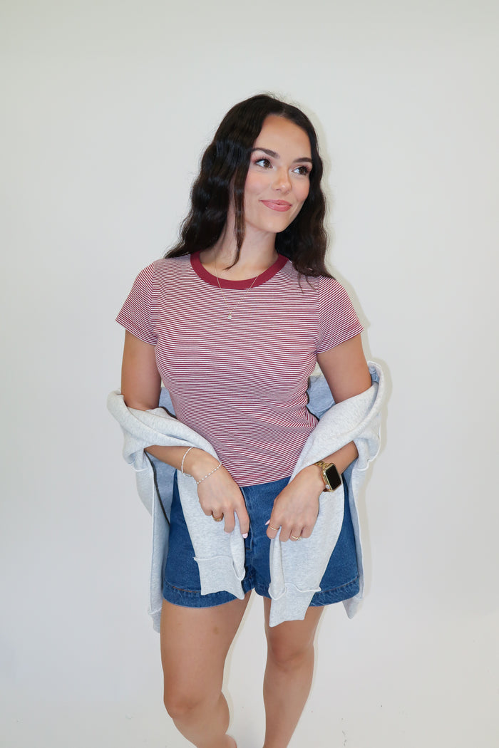 Harbor Stripe Baby Tee - The Pink Tulip Clothing