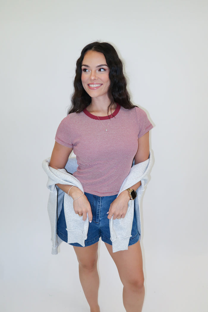 Harbor Stripe Baby Tee - The Pink Tulip Clothing